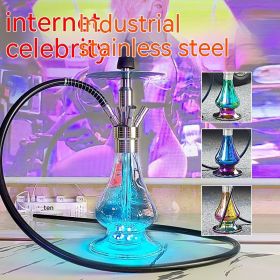 Arabic Hookah Full Set Bar Kettle Stainless Steel Large Single And Double Tube (Option: Stainless steel No.1-Double tube)