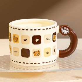 Bear Large Capacity Straw Mug With Lid (Option: C499D Single Cup-360ML420ML)