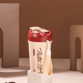 Good-looking 304 Stainless Steel Traveling Mug Straw Cup With Rope Handle Portable Coffee Cup (Option: Cheese Yellow-520ml304 Liner)