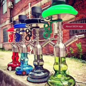 Arabic Hookah Full Set Bar Kettle Stainless Steel Large Single And Double Tube (Option: AMY stainless steel-Double tube)