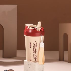 Good-looking 304 Stainless Steel Traveling Mug Straw Cup With Rope Handle Portable Coffee Cup (Option: Cheese Yellow With Straw-620ml304 Liner)